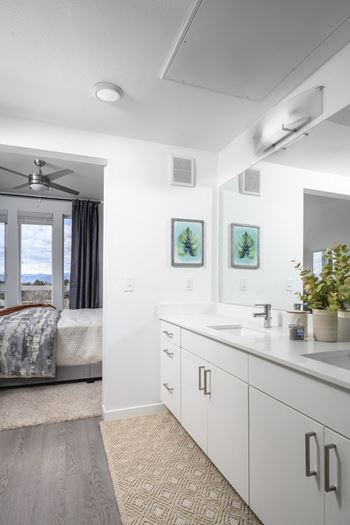 Dual sink bathrooms (in select units)